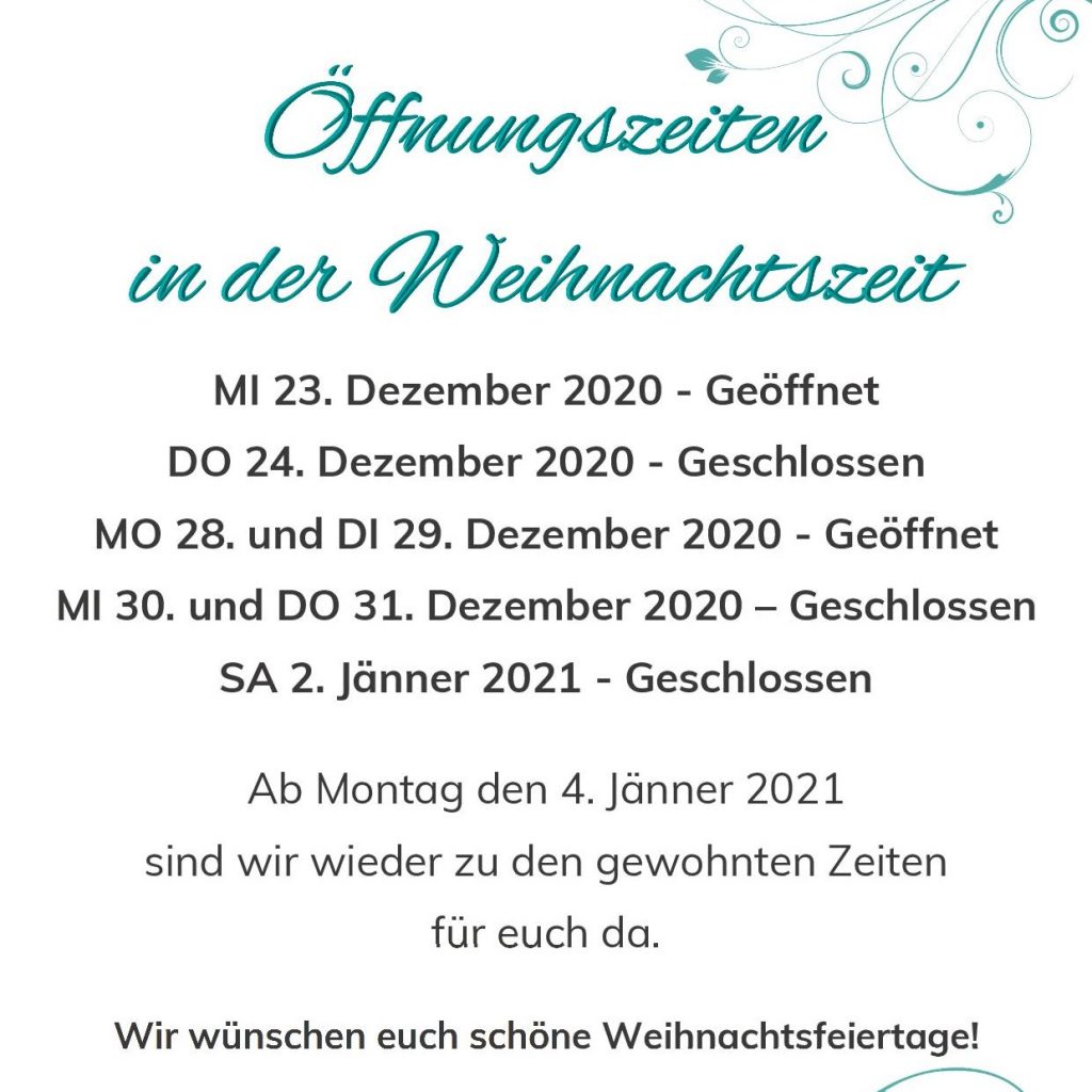 Weihnachts Öffnungszeiten 2